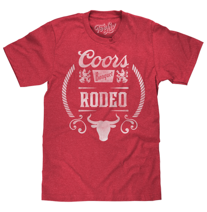 Coors Banquet Rodeo Bull Logo Mens T Shirt Officially Licensed Red