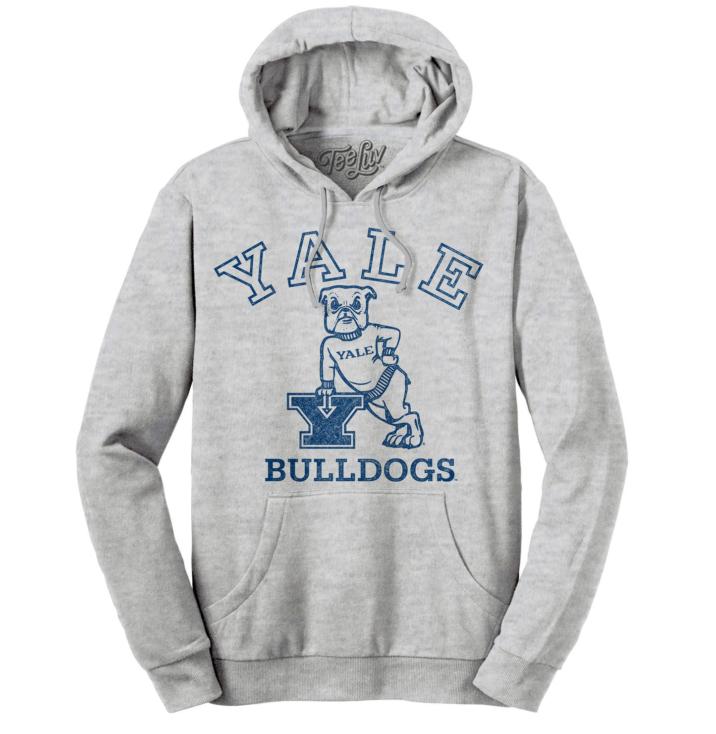 Yale Bulldog Pullover Hooded Sweatshirt Hoodie Officially Licensed - Gray