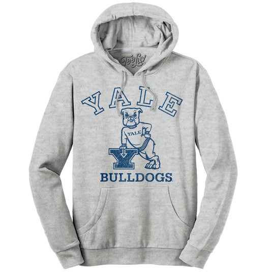 Yale Bulldog Pullover Hooded Sweatshirt Hoodie Officially Licensed - Gray