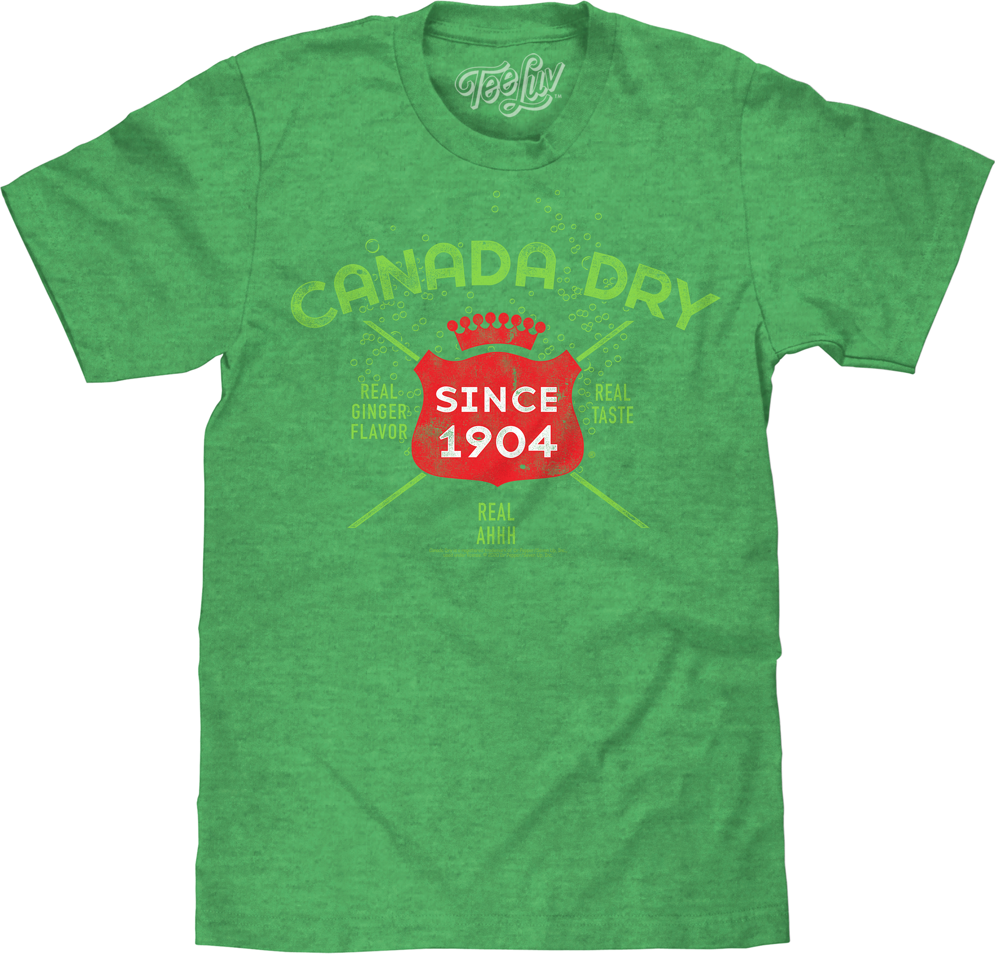 Vintage Faded Canada Dry Ginger Ale Mens T Shirt Officially Licensed Heather Kelly Green