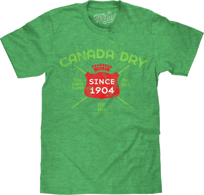 Vintage Faded Canada Dry Ginger Ale Mens T Shirt Officially Licensed Heather Kelly Green