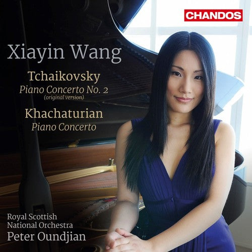 the album cover for Aram Khachaturian / Wang,Xiayin / Iwabuchi,Maya - Tchaikovsky & Khachaturian: Piano Concertos