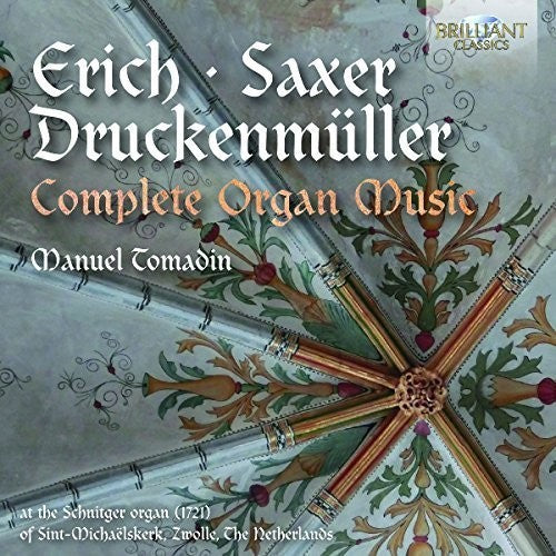 the album cover for Manuel Tomadin - Omplete Organ Music By Erich Saxer & Druckenmuellr