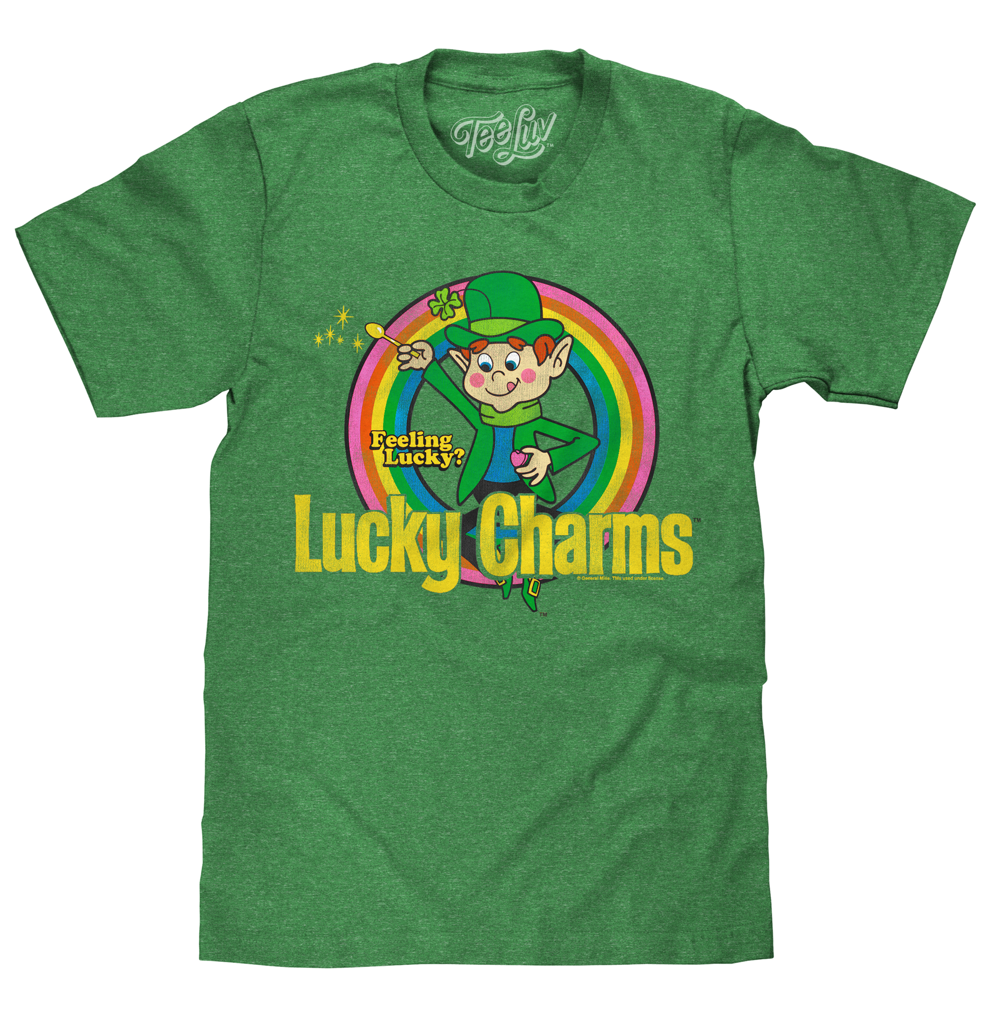 Feeling Lucky? Lucky Charms Leprechaun Mens T Shirt Officially Licensed Green