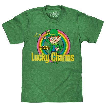 Feeling Lucky? Lucky Charms Leprechaun Mens T Shirt Officially Licensed Green