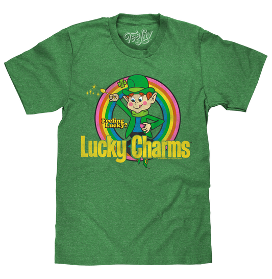 Feeling Lucky? Lucky Charms Leprechaun Mens T Shirt Officially Licensed Green