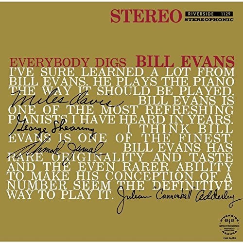 the album cover for Bill Evans - Everybody Digs Bill Evans