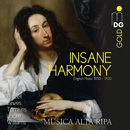 the album cover for Musica Alta Ripa - Insane Harmony - Works By Purcell Lawes Tomkins