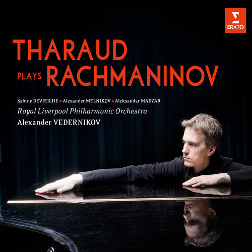 the album cover for Rachmaninoff / Alexandre Tharaud / Liverpool Phil - Piano Concertos No 2 / Vocalise / 2 Pievces for 6