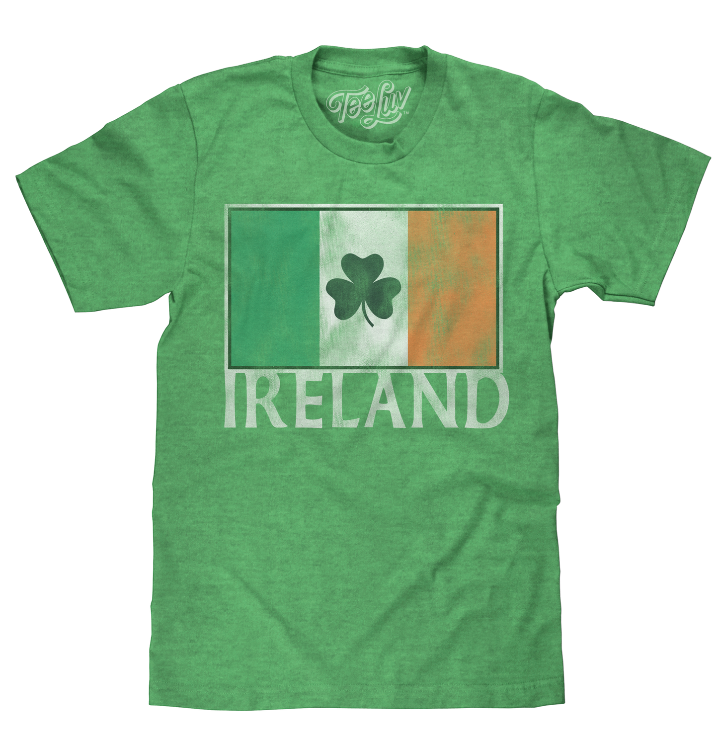Ireland Flag with Shamrock Mens T Shirt Officially Licensed Green