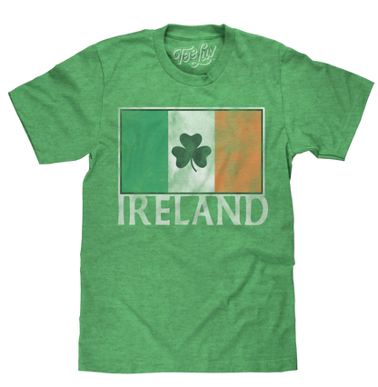 Ireland Flag with Shamrock Mens T Shirt Officially Licensed Green