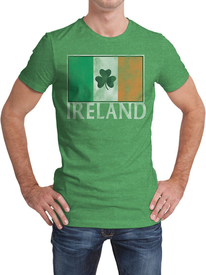 Ireland Flag with Shamrock Mens T Shirt Officially Licensed Green