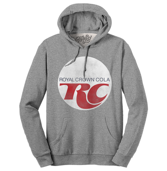 Royal Crown Cola Hooded Sweatshirt Hoodie Officially Licensed - Oxford Gray