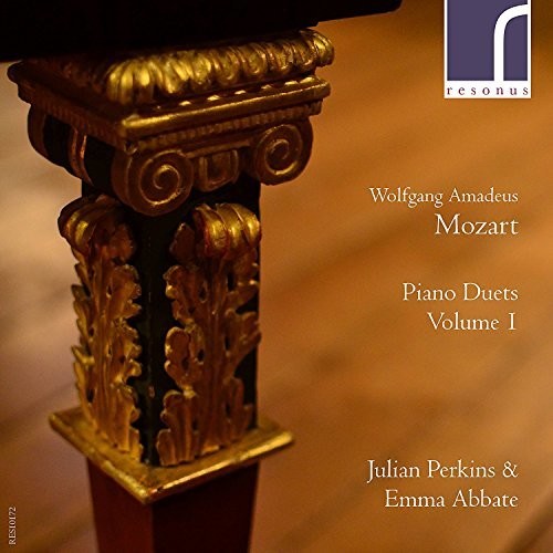 the album cover for Julian Perkins - Wolfgang Amadeus Mozart: Piano Duets Vol 1