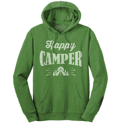 Happy Camper Hooded Sweatshirt Hoodie Officially Licensed - Green