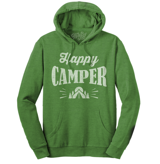 Happy Camper Hooded Sweatshirt Hoodie Officially Licensed - Green