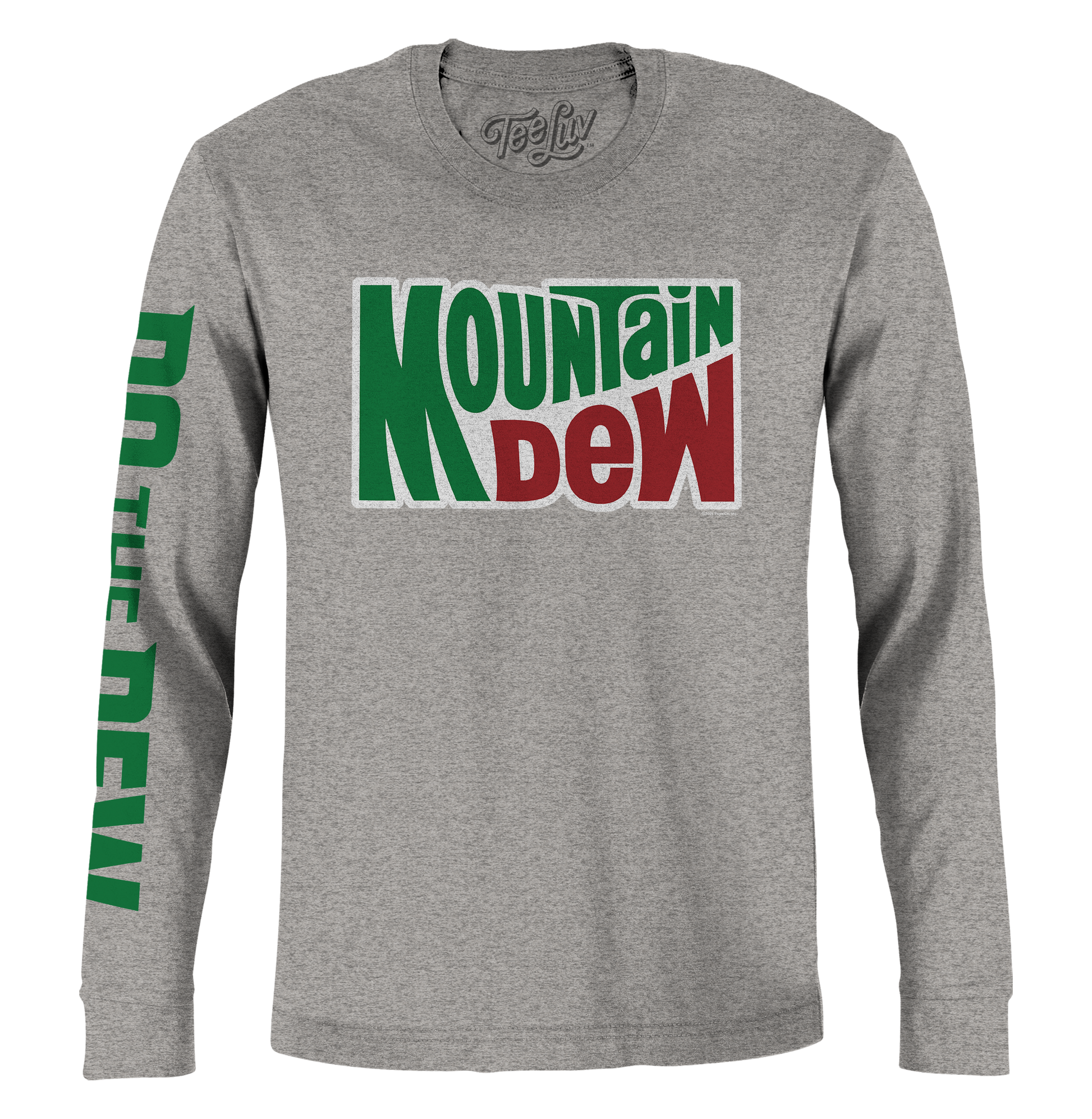 Mountain Dew Do The Dew Sleeve Print Long Sleeve T Shirt Officially Licensed - Gray