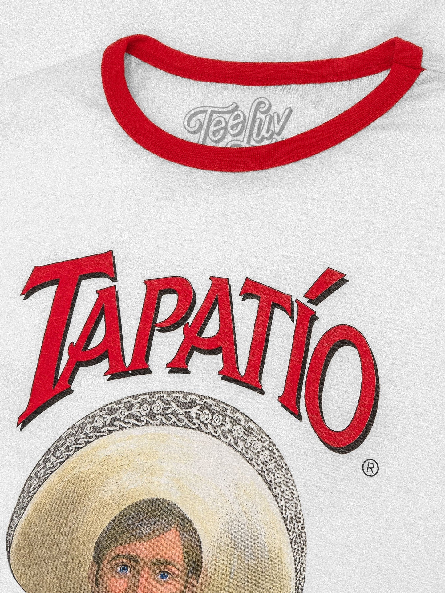 Tapatio Hot Sauce Ringer Mens T Shirt Officially Licensed White/Red