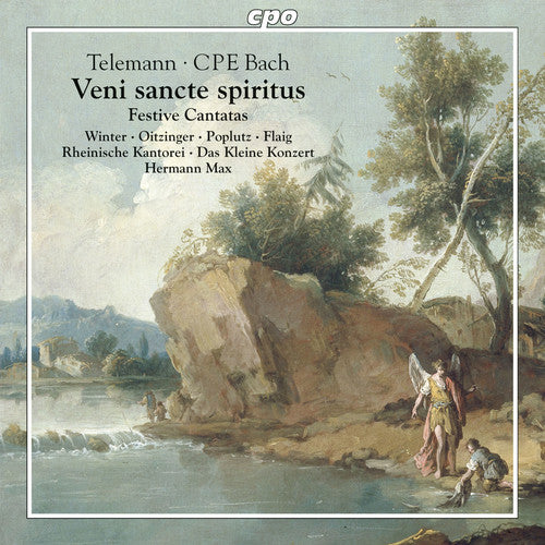 the album cover for Hermann Max - Telemann & C.P.E. Bach: Festive Cantatas