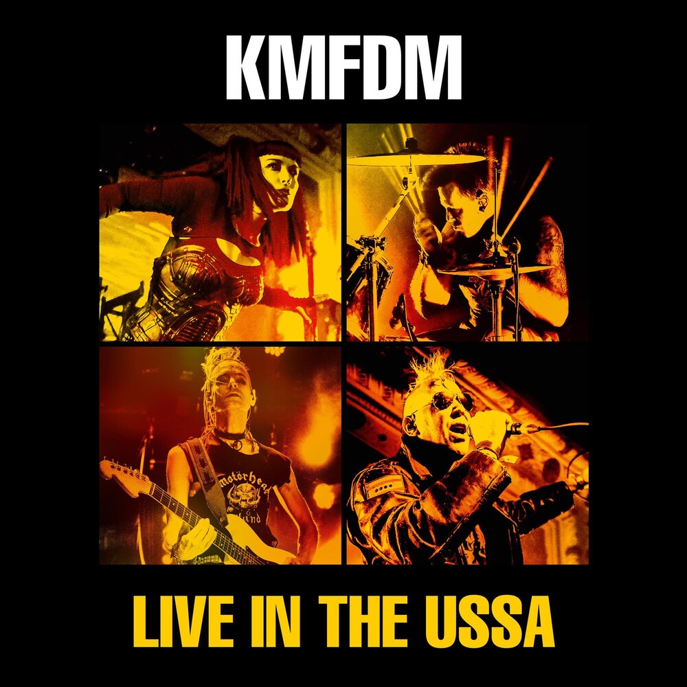 the album cover for KMFDM - Live In The Ussa