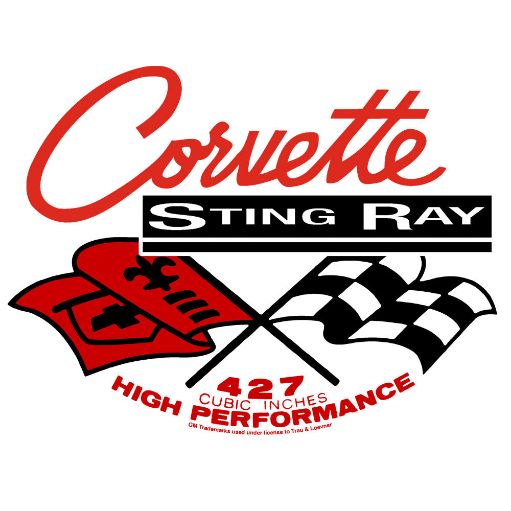 Corvette Stingray Long Sleeve T Shirt Officially Licensed - White