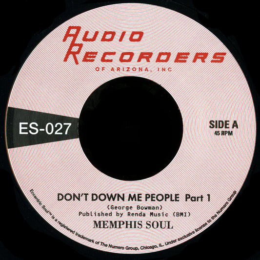the album cover for Unknown Artist - Don't Down Me People Pt 1/Pt 2