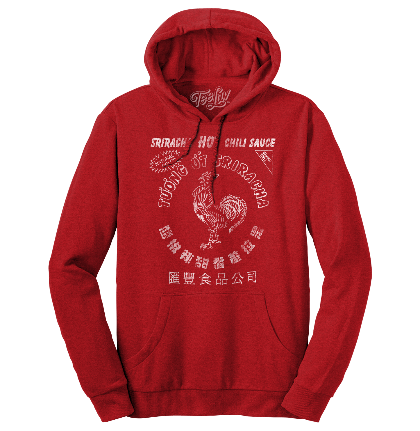 Sriracha Hot Chili Sauce Rooster Logo Hooded Sweatshirt Hoodie Officially Licensed - Red