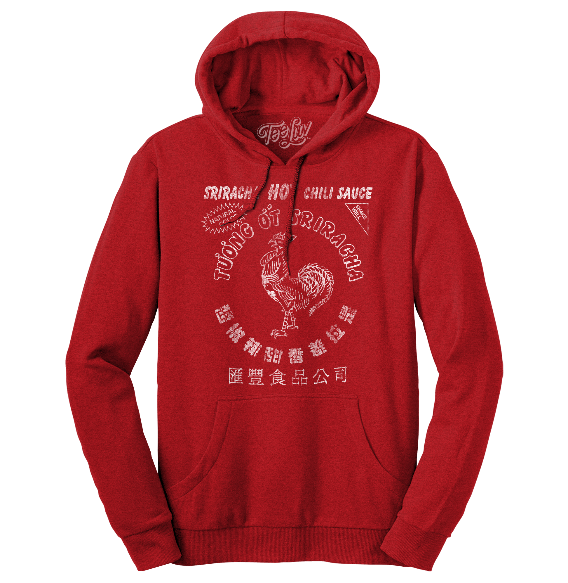 Sriracha Hot Chili Sauce Rooster Logo Hooded Sweatshirt Hoodie Officially Licensed - Red