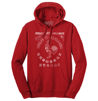 Sriracha Hot Chili Sauce Rooster Logo Hooded Sweatshirt Hoodie Officially Licensed - Red