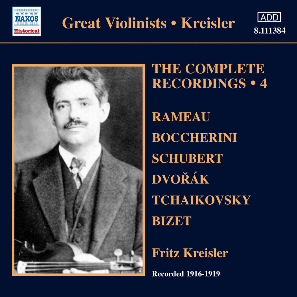 the album cover for FRITZ KREISLER - V 4: Complete Solo Recordings
