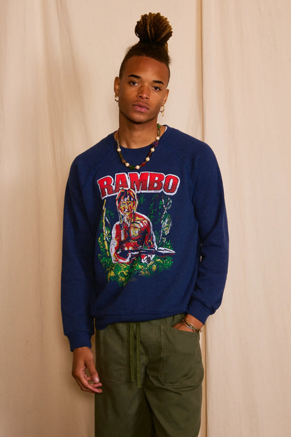 Rambo Fleece Mens Sweatshirt Navy Blue