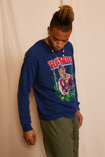 Rambo Fleece Mens Sweatshirt Navy Blue