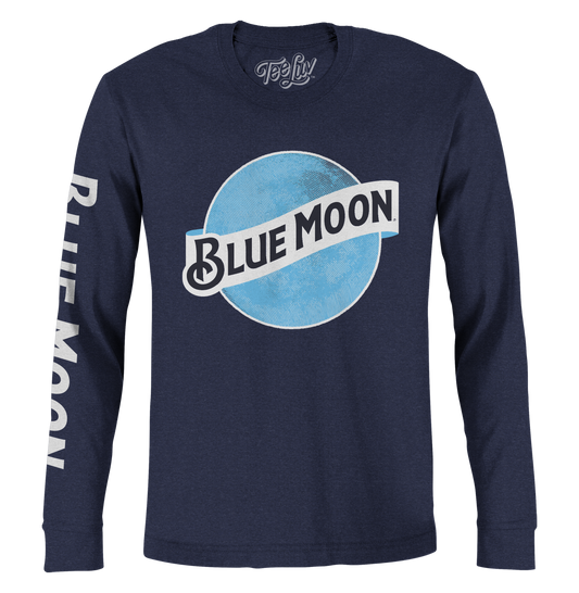Blue Moon Long Sleeve T Shirt Officially Licensed - Navy