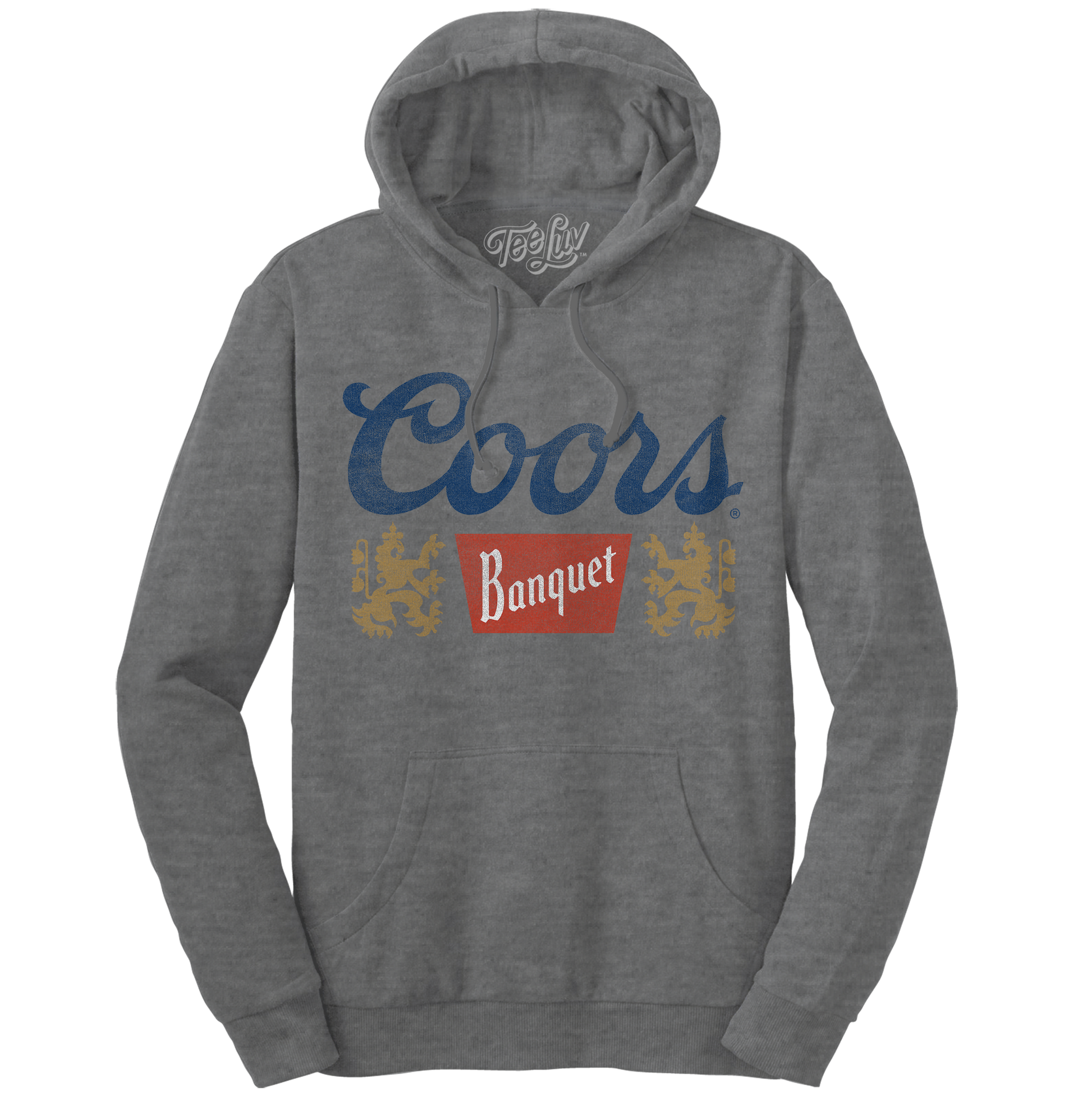 Coors Banquet Logo Hooded Sweatshirt Hoodie Officially Licensed - Oxford Gray