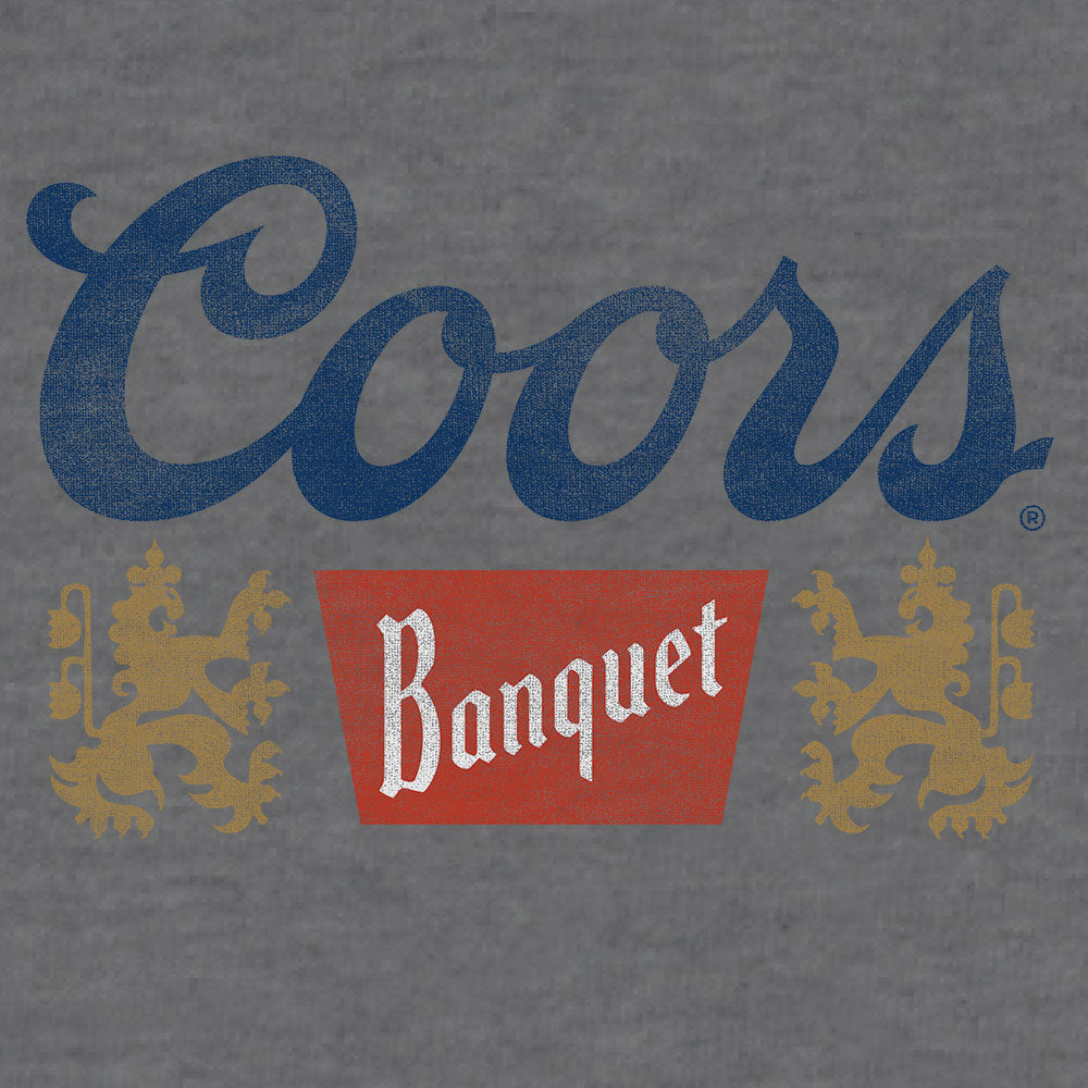 Coors Banquet Logo Hooded Sweatshirt Hoodie Officially Licensed - Oxford Gray