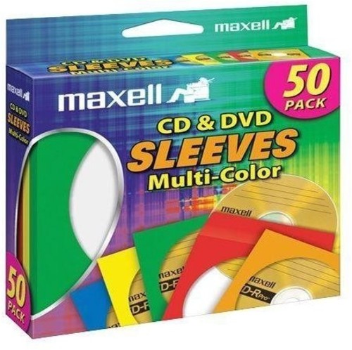 Maxell 190134 Cd 401 Cd/dvd Paper Sleeve 50pk Clrs - Maxell 190134 Cd 401 Cd/dvd Paper Sleeve 50pk Clrs