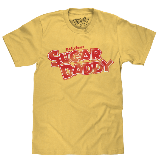 Delicious Sugar Daddy Candy Mens T Shirt Officially Licensed Light Yellow
