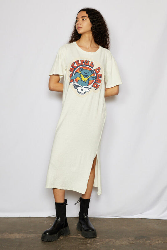 Grateful Dead Bear Maxi Dress Tee Shirt White