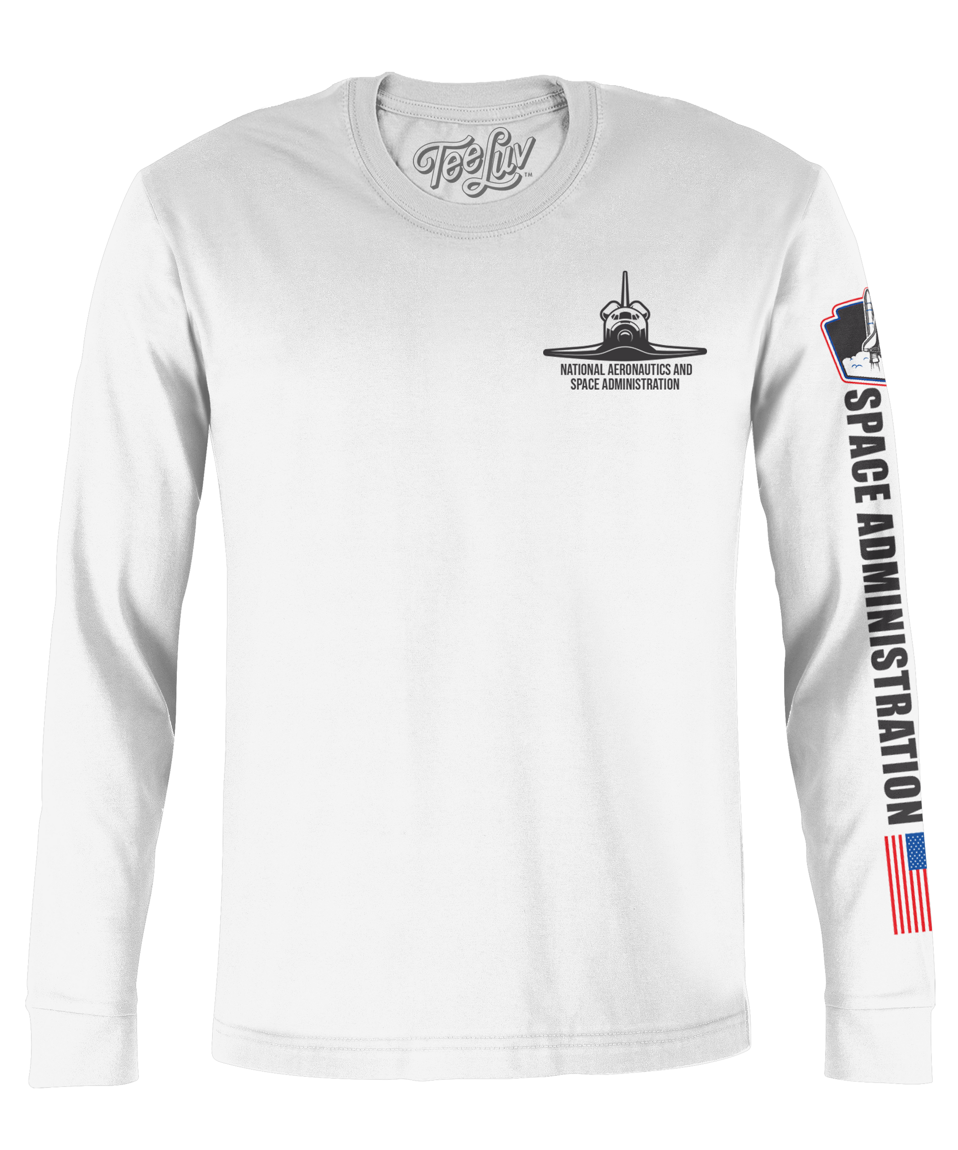 NASA Shuttle Long Sleeve T Shirt Officially Licensed - White