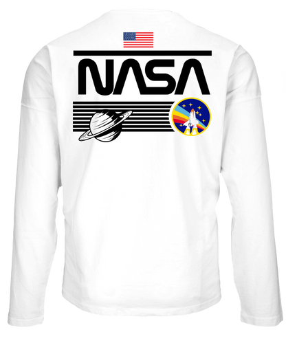 NASA Shuttle Long Sleeve T Shirt Officially Licensed - White