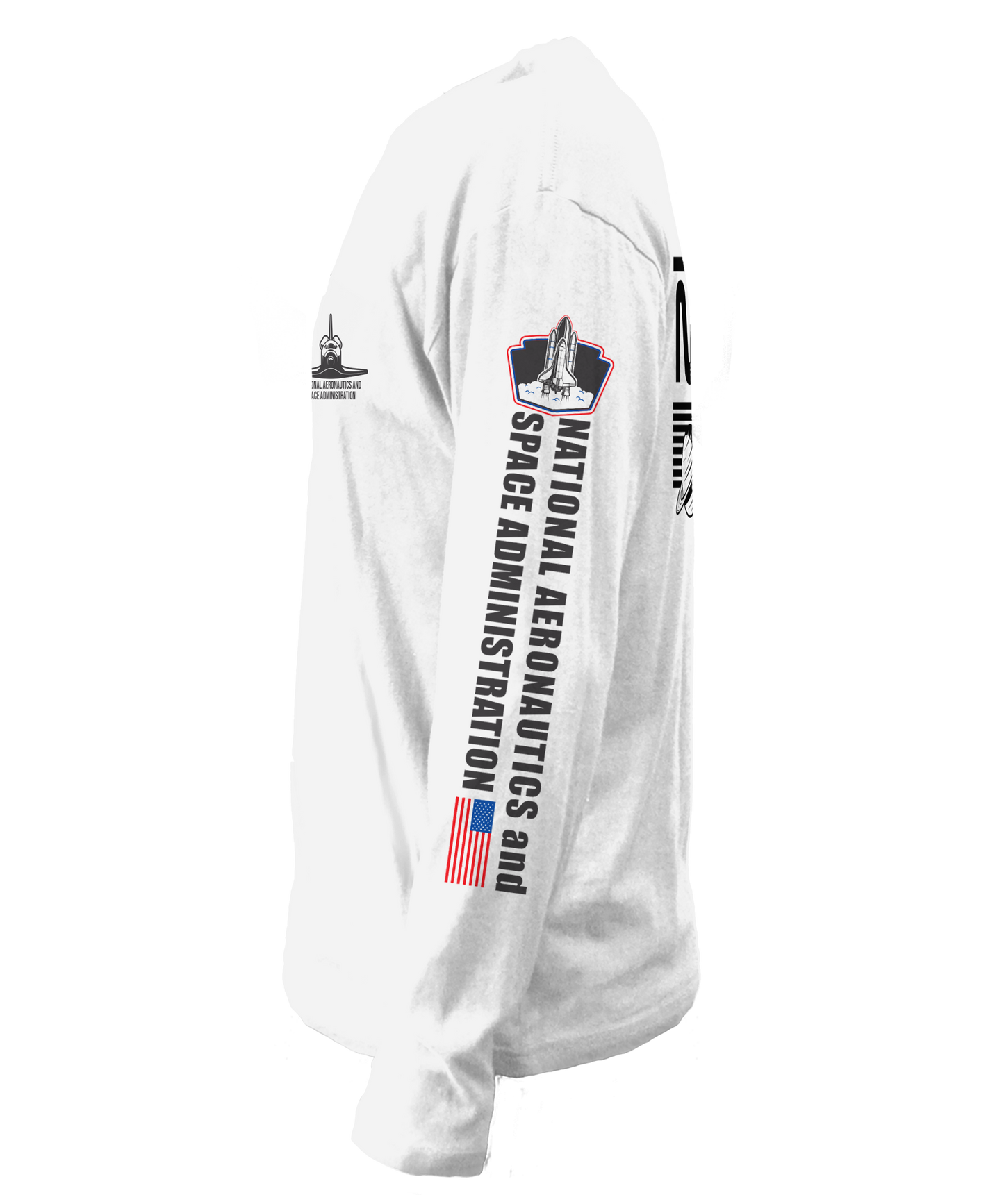 NASA Shuttle Long Sleeve T Shirt Officially Licensed - White