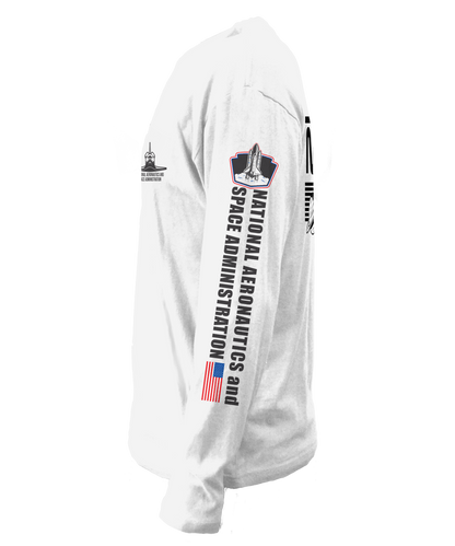 NASA Shuttle Long Sleeve T Shirt Officially Licensed - White