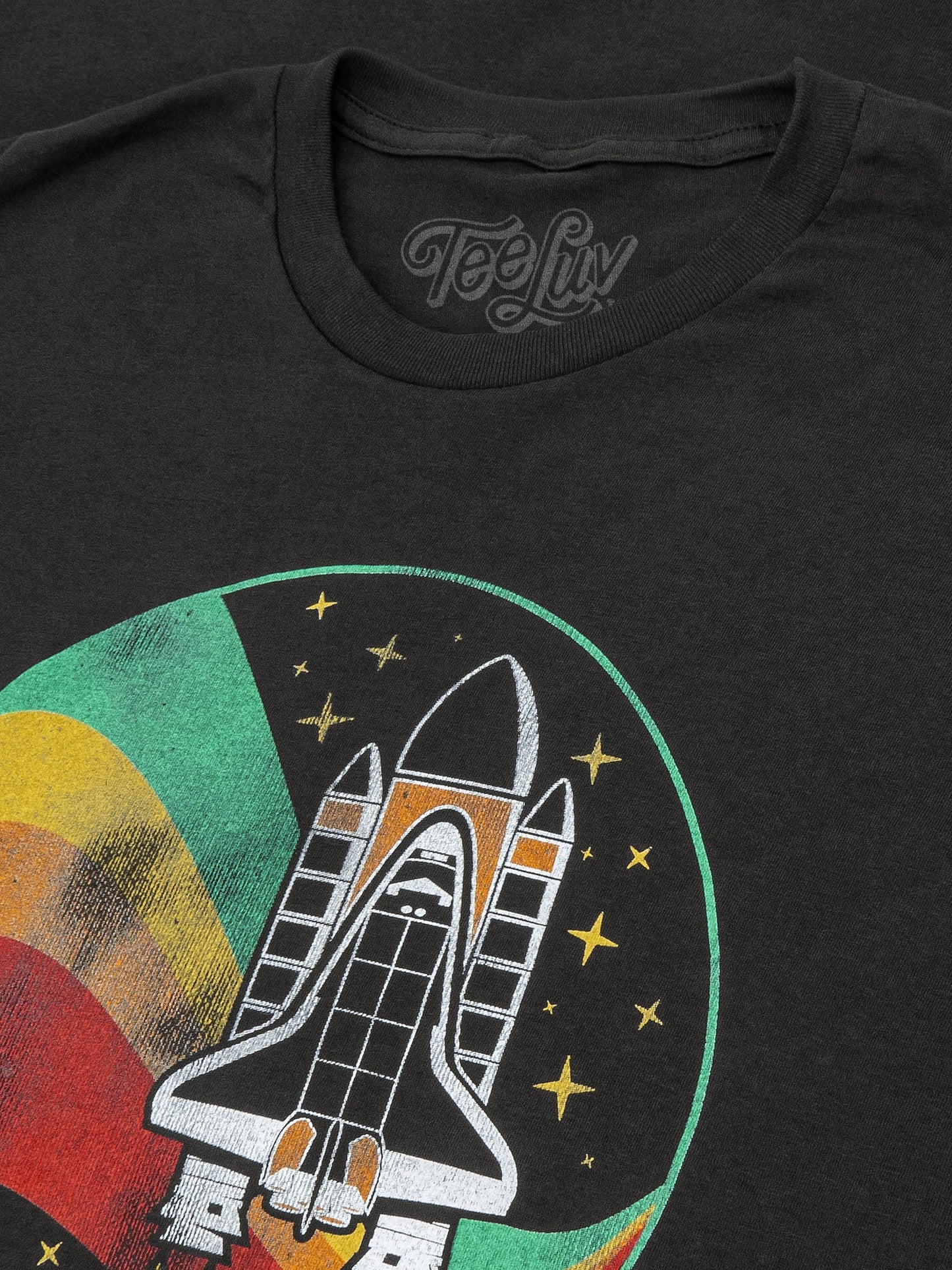 NASA Space Shuttle Worm Logo Mens T Shirt Officially Licensed Vintage Black