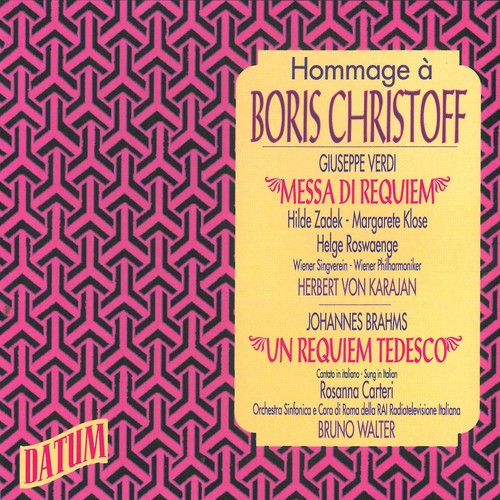 Brahms / Carteri / Karajan - Hommage A Boris Christoff - Music CD