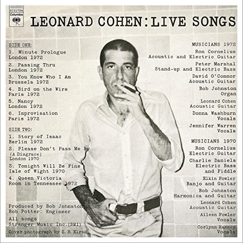 Leonard Cohen: Live Songs [LP] Vinyl Record