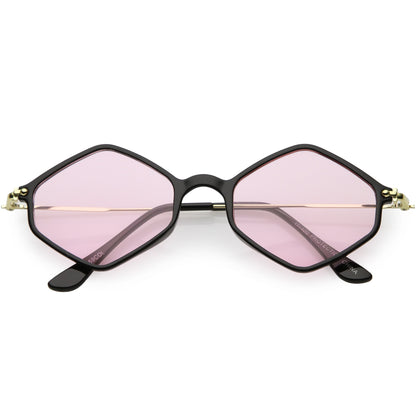 Retro Color Tone Hexagon Diamond Shape Sunglasses C740