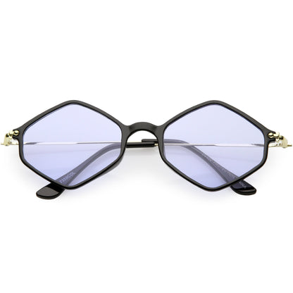 Retro Color Tone Hexagon Diamond Shape Sunglasses C740