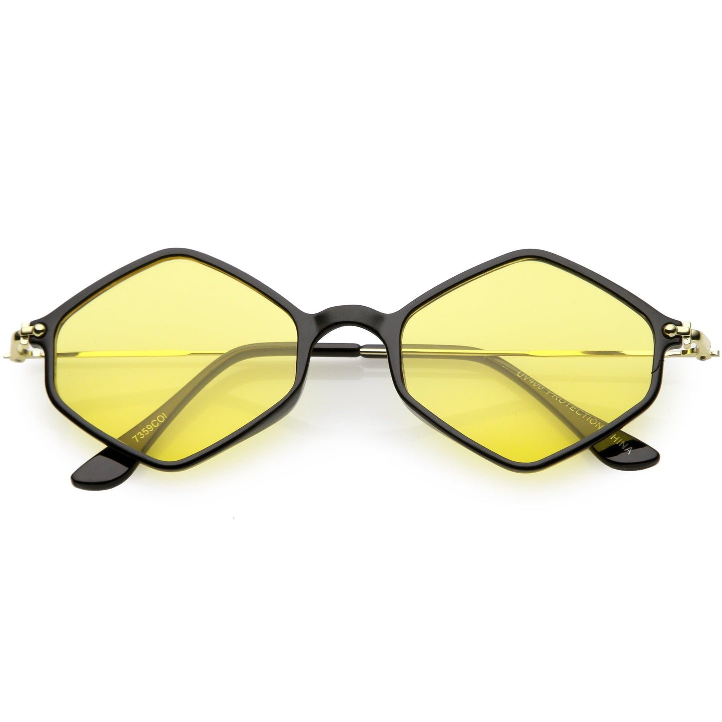 Retro Color Tone Hexagon Diamond Shape Sunglasses C740