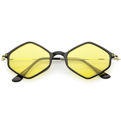Retro Color Tone Hexagon Diamond Shape Sunglasses C740