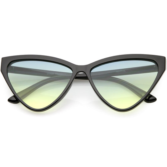 Women's Oversize High Tipped Color Tone Cat Eye Sunglasses C739